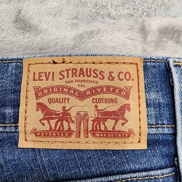 Levi's Jeans Women 28 Blue 720 High Rise Super Skinny Distressed Raw Hem Stretch - Picture 4 of 15